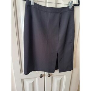 Hennes Black Pencil Skirt Womens Size 8 Career Office Wear Front Slit‎